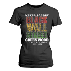 Never Forget Black Wall Street T Shirt For Women Tulsa Oklahoma Black History Month African American Heritage