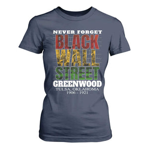 Never Forget Black Wall Street T Shirt For Women Tulsa Oklahoma Black History Month African American Heritage
