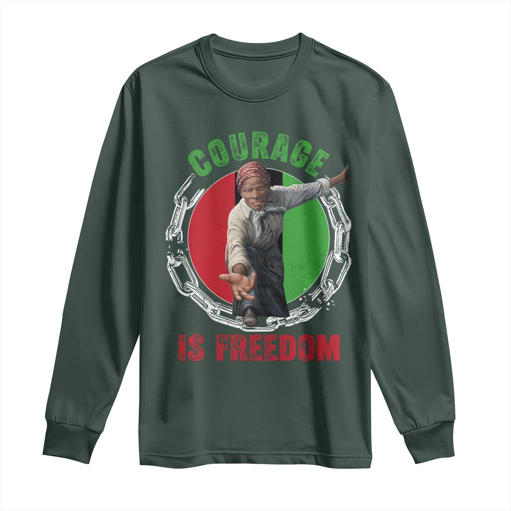 Harriet Tubman Long Sleeve Shirt Courage Is Freedom Black History Hero