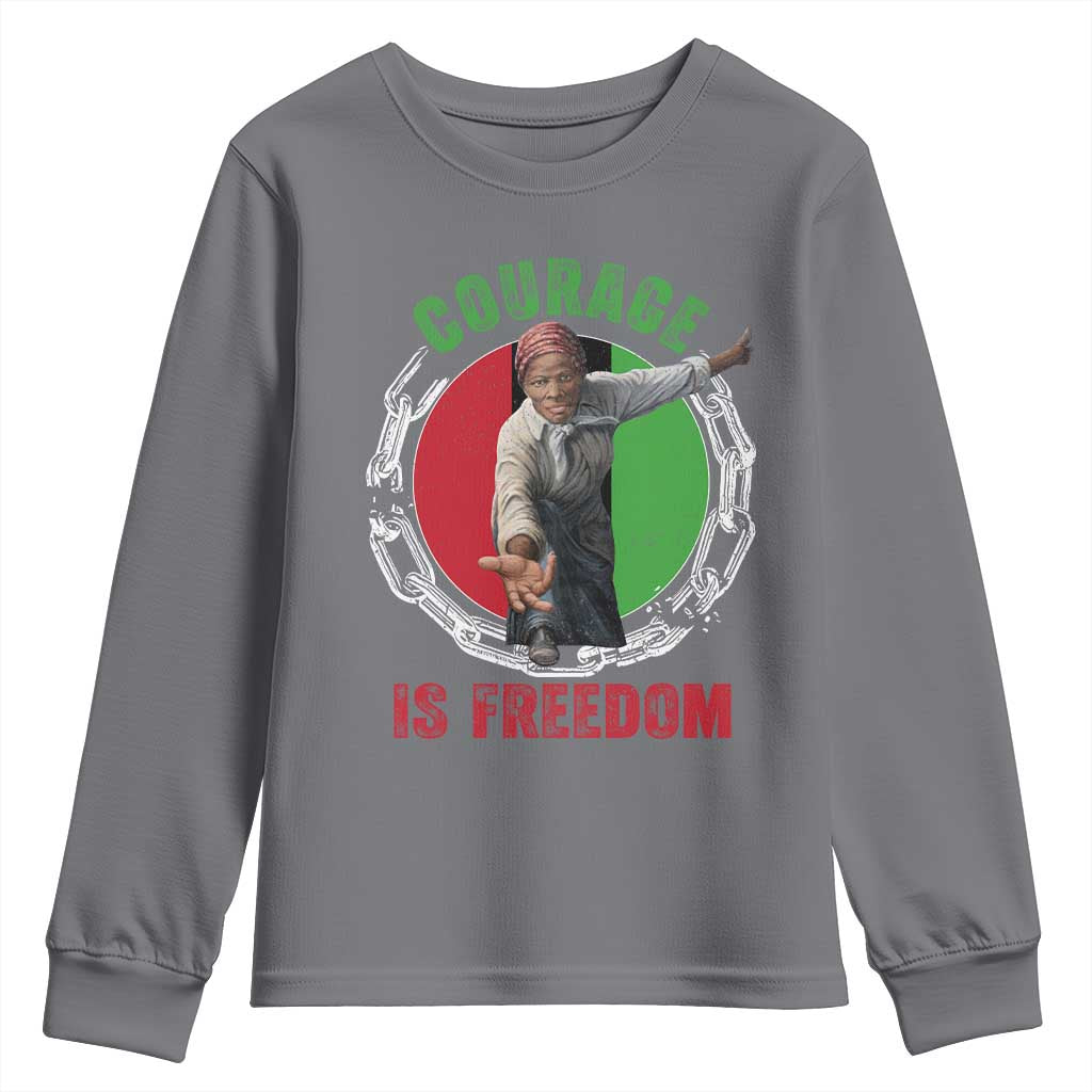 Harriet Tubman Youth Sweatshirt Courage Is Freedom Black History Hero