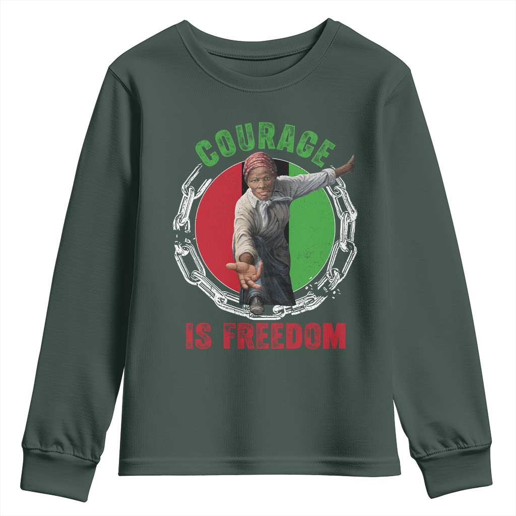Harriet Tubman Youth Sweatshirt Courage Is Freedom Black History Hero