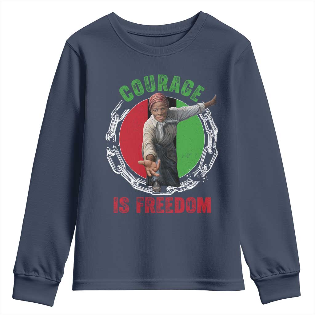 Harriet Tubman Youth Sweatshirt Courage Is Freedom Black History Hero