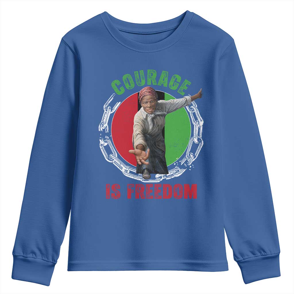 Harriet Tubman Youth Sweatshirt Courage Is Freedom Black History Hero