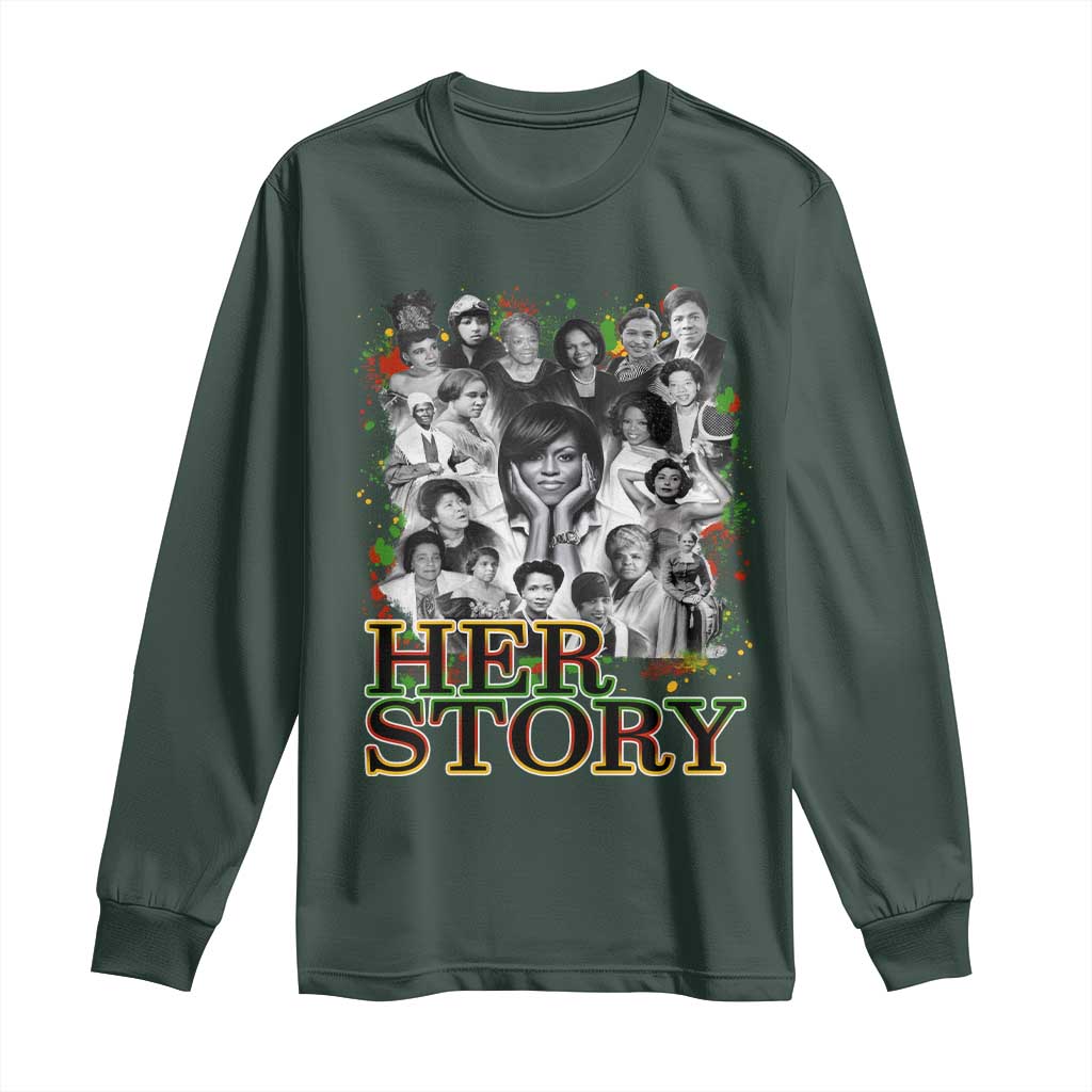 Black Women History Long Sleeve Shirt Her Story African American Month