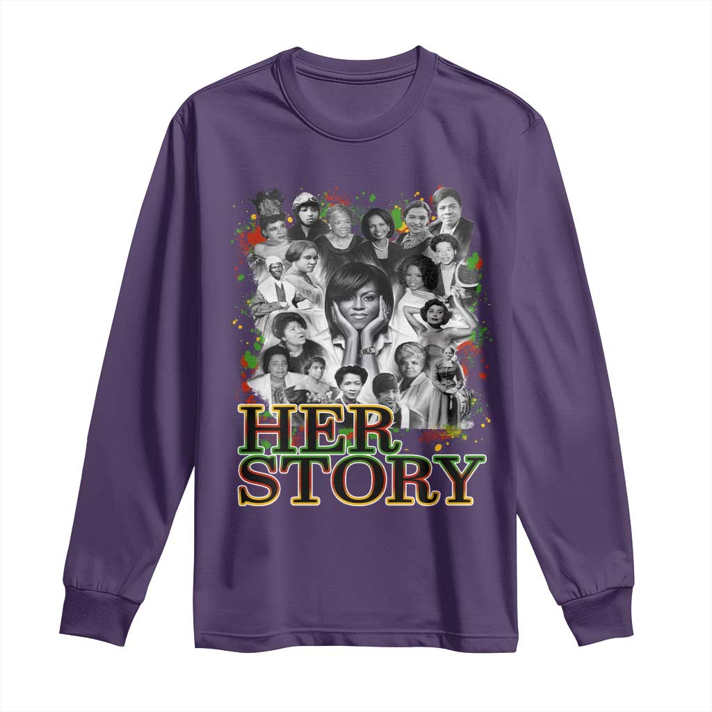 Black Women History Long Sleeve Shirt Her Story African American Month