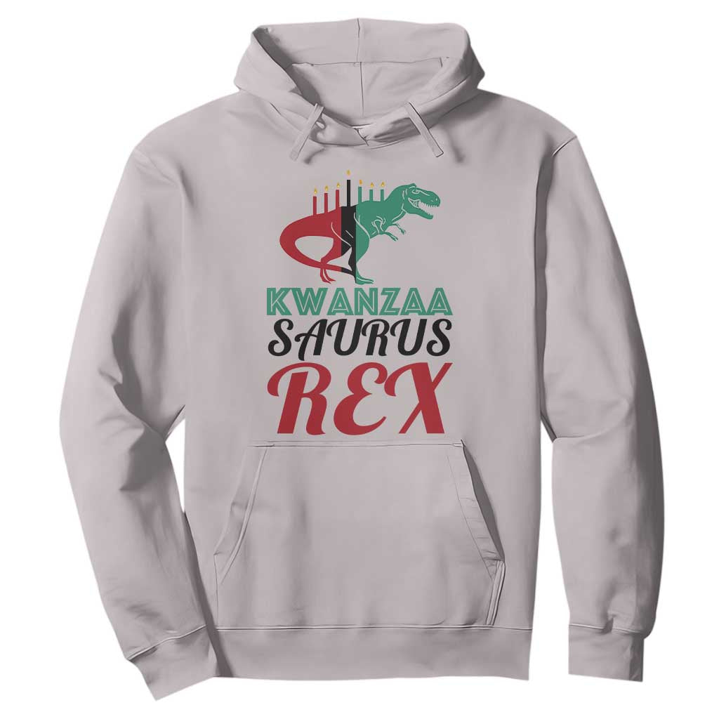 Kwanzaa Saurus Rex Kinara Candles Dinosaur T-rex African Heritage Holiday Hoodie