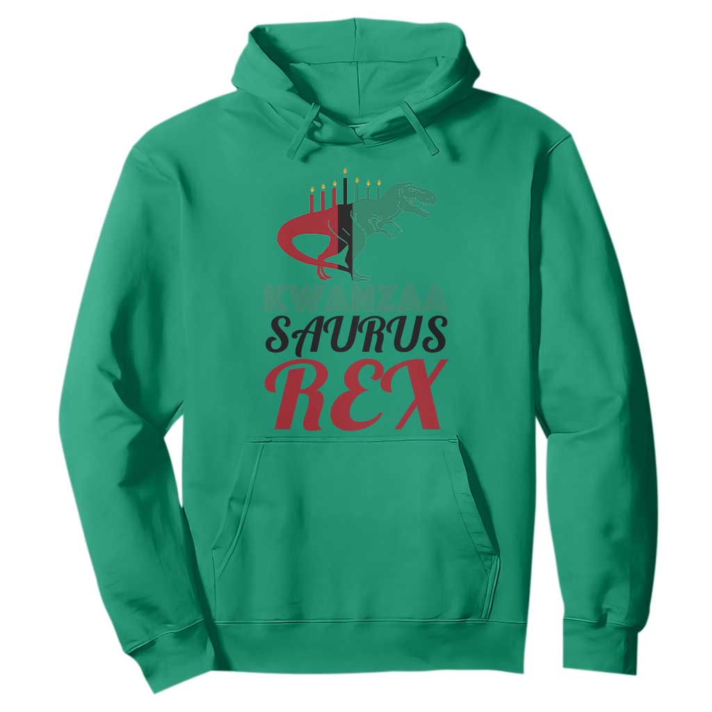 Kwanzaa Saurus Rex Kinara Candles Dinosaur T-rex African Heritage Holiday Hoodie