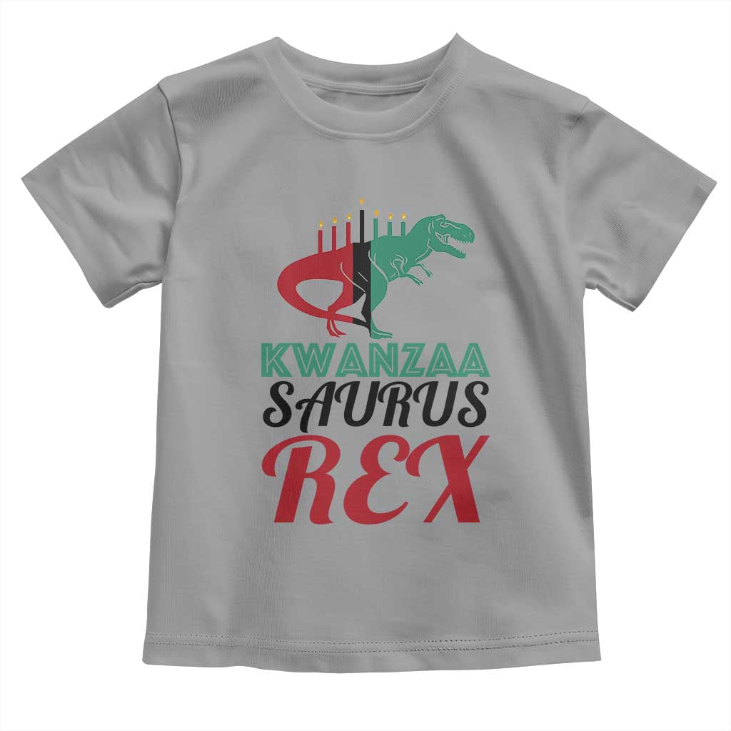Kwanzaa Saurus Rex Kinara Candles Dinosaur T-rex African Heritage Holiday Toddler T Shirt