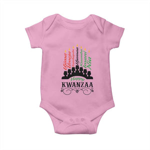 Happy Kwanzaa The 7 Principles African Nguzo Saba Kinara Candles African American Holiday Baby Onesie