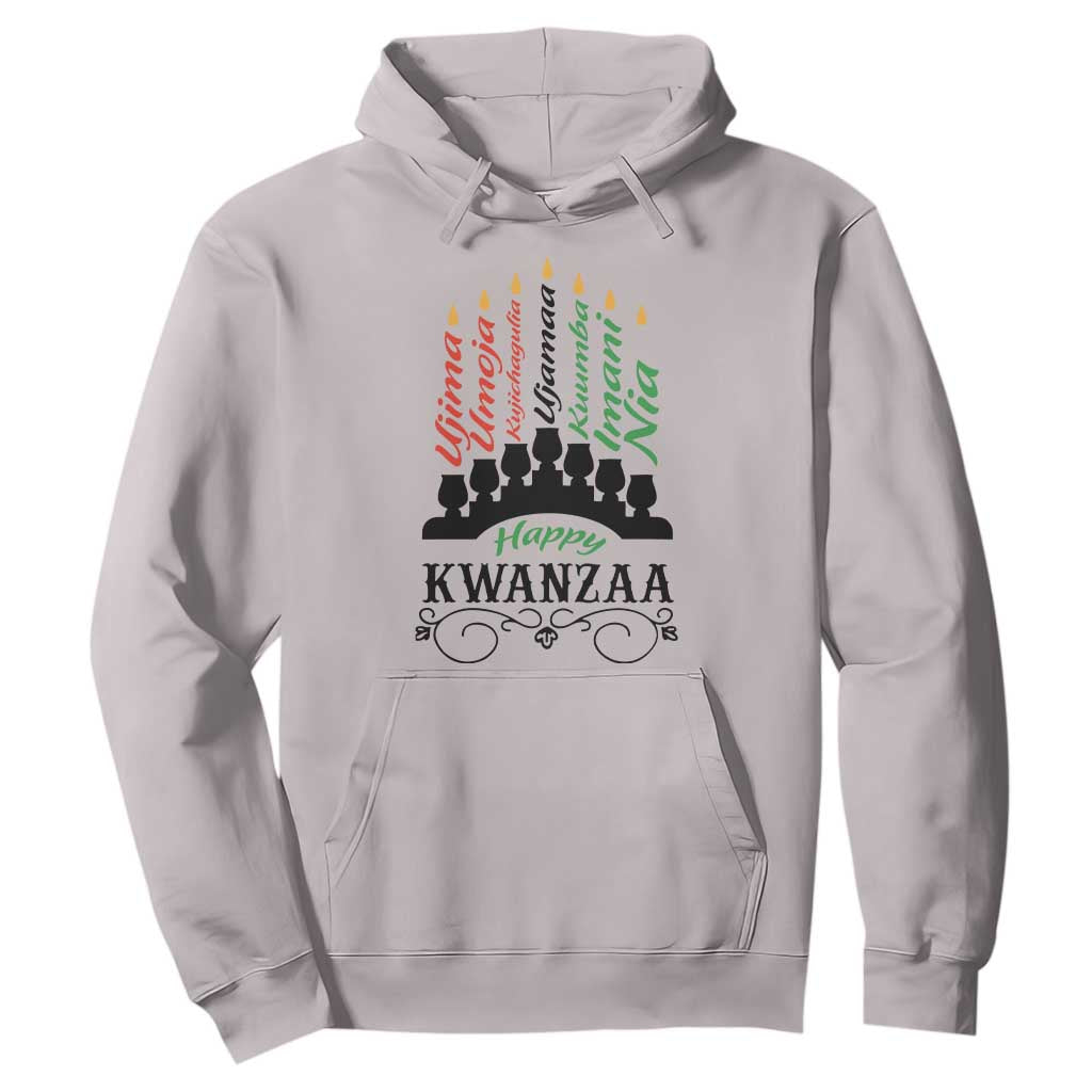 Happy Kwanzaa The 7 Principles African Nguzo Saba Kinara Candles African American Holiday Hoodie