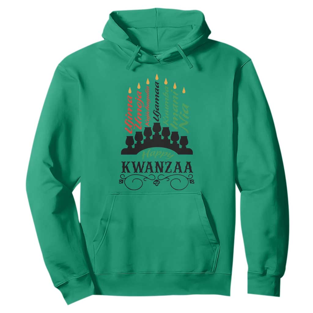 Happy Kwanzaa The 7 Principles African Nguzo Saba Kinara Candles African American Holiday Hoodie