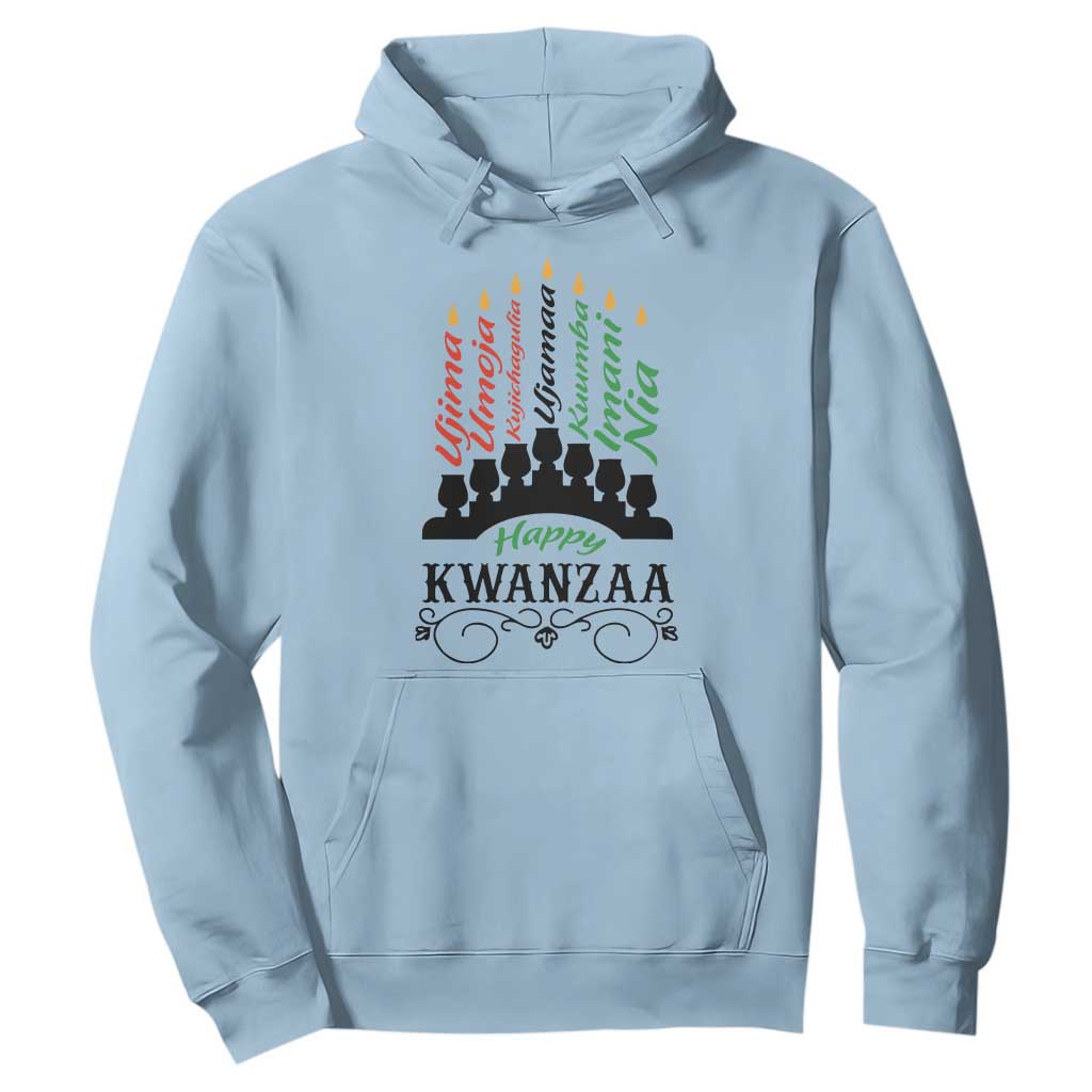 Happy Kwanzaa The 7 Principles African Nguzo Saba Kinara Candles African American Holiday Hoodie