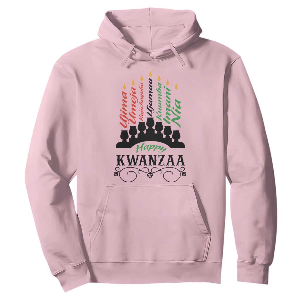 Happy Kwanzaa The 7 Principles African Nguzo Saba Kinara Candles African American Holiday Hoodie