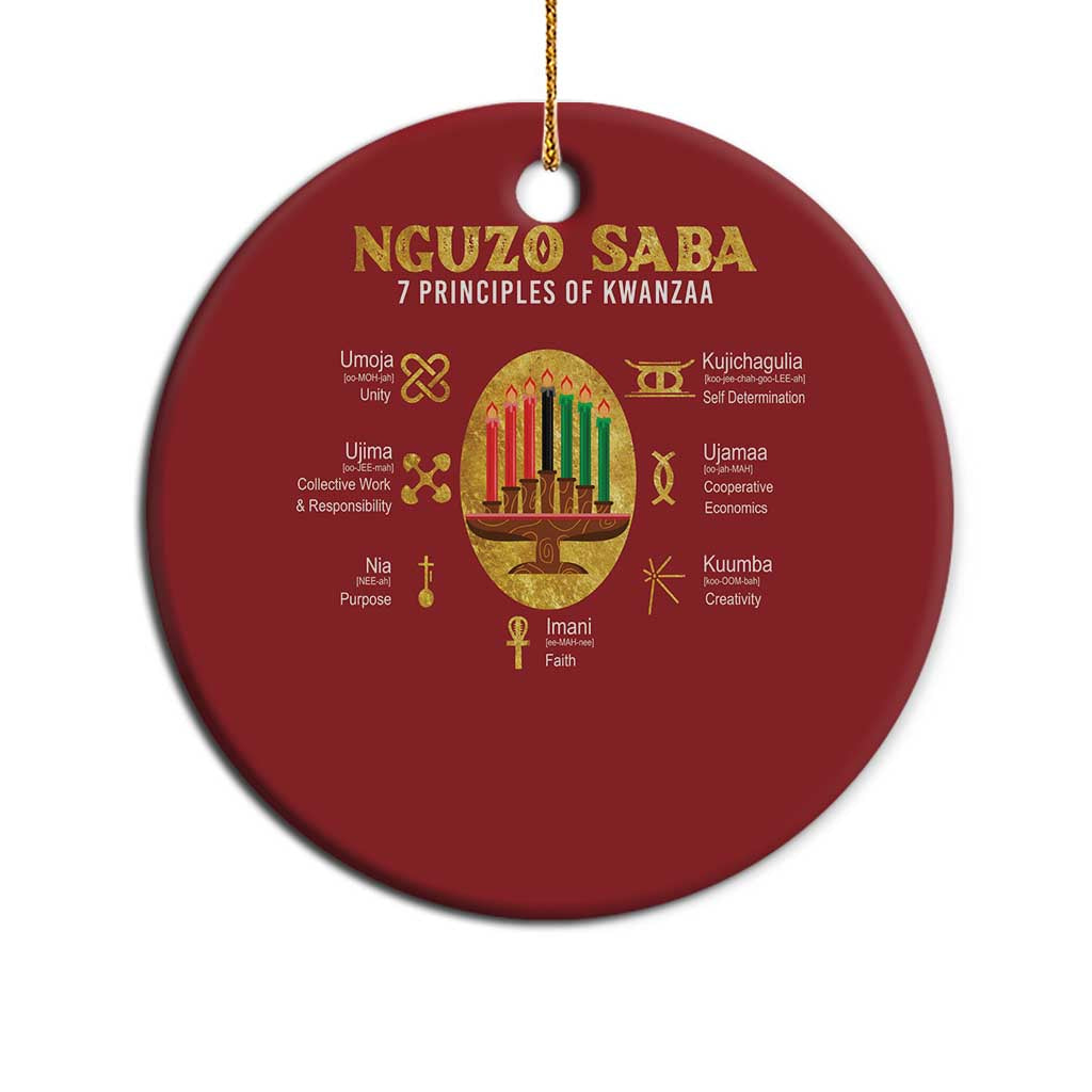 Nguzo Saba Symbols The 7 Principles Of Kwanzaa Kinara Candles African Holiday Christmas Ornament
