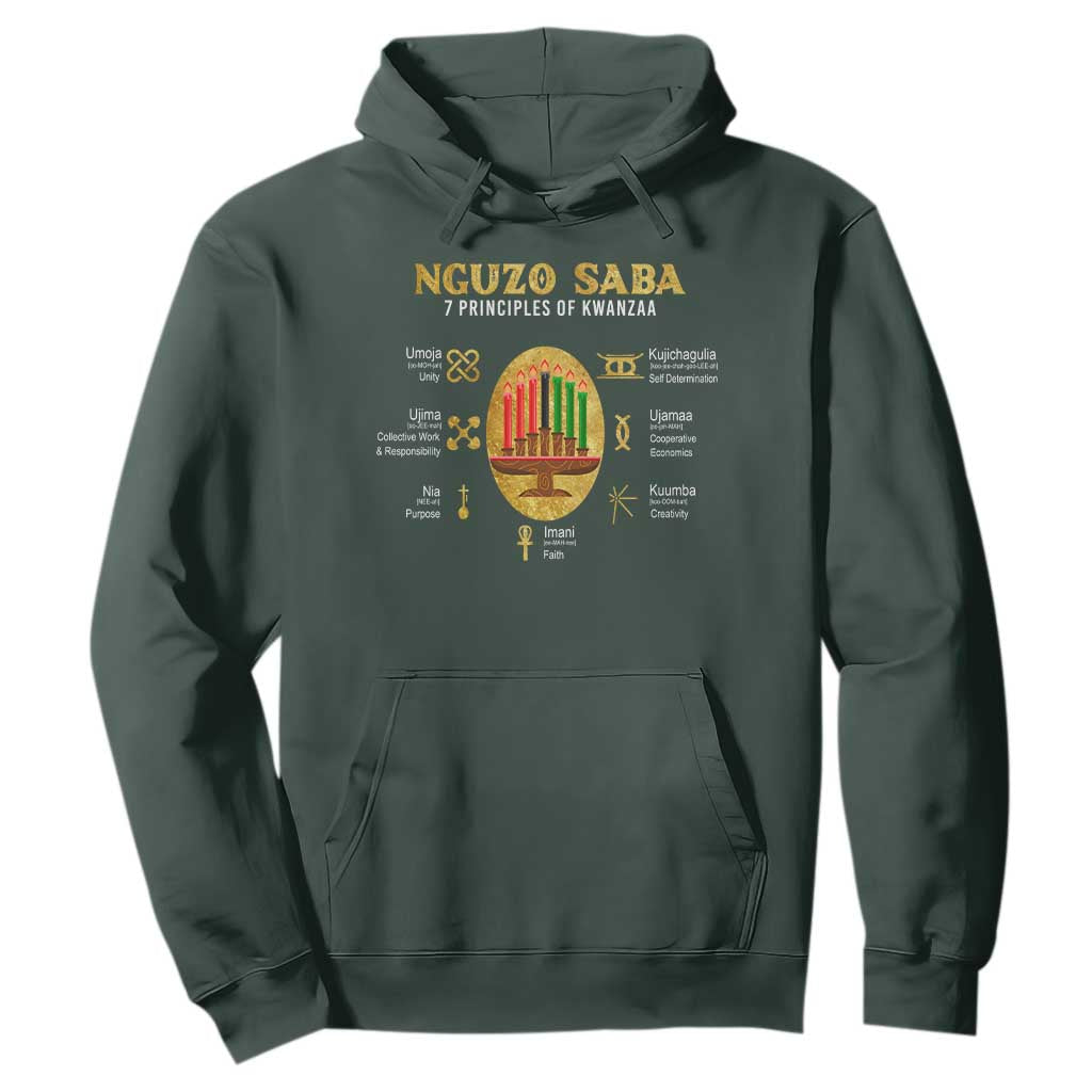 Nguzo Saba Symbols The 7 Principles Of Kwanzaa Kinara Candles African Holiday Hoodie