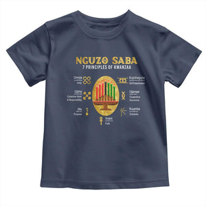 Nguzo Saba Symbols The 7 Principles Of Kwanzaa Kinara Candles African Holiday Toddler T Shirt