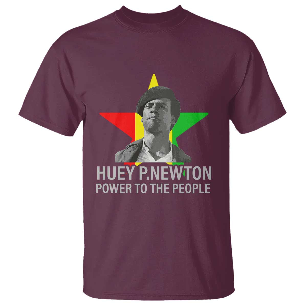 Huey P.Newton Power To The People T Shirt Black Panther Party Black History