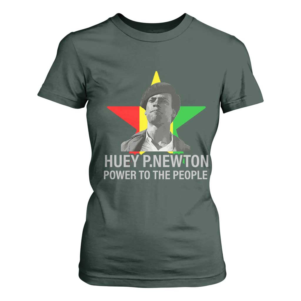 Huey P.Newton Power To The People T Shirt For Women Black Panther Party Black History