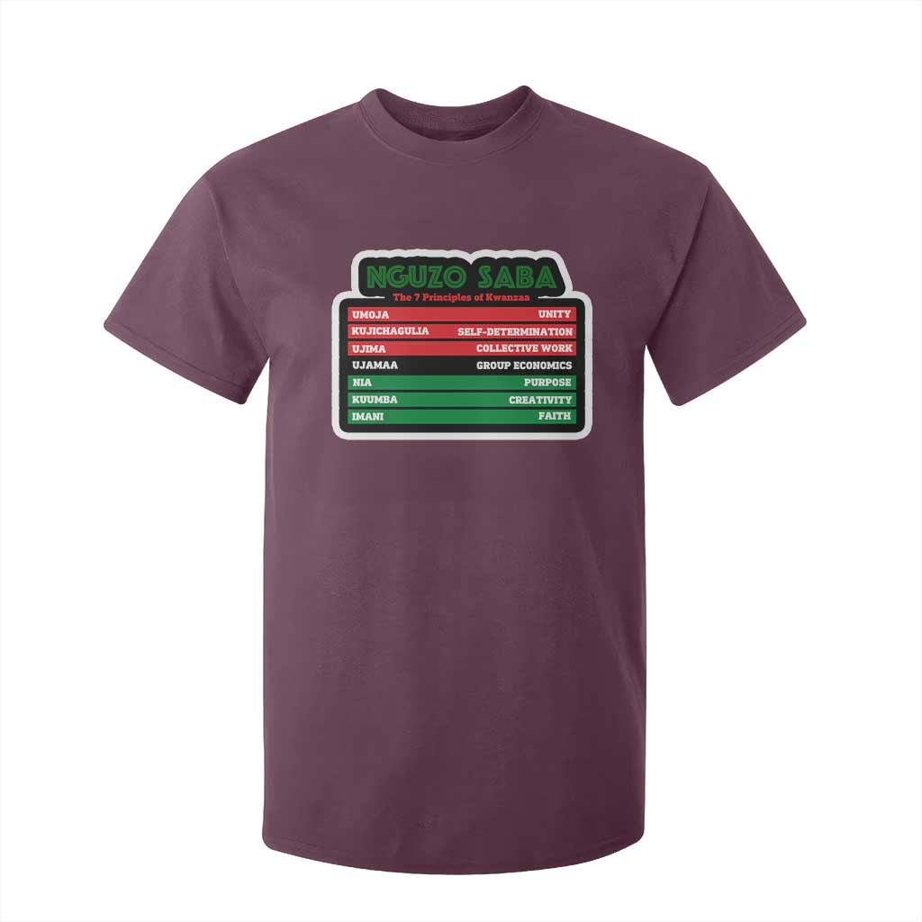 Nguzo Saba The 7 Principles Of Kwanzaa African American T Shirt For Kid