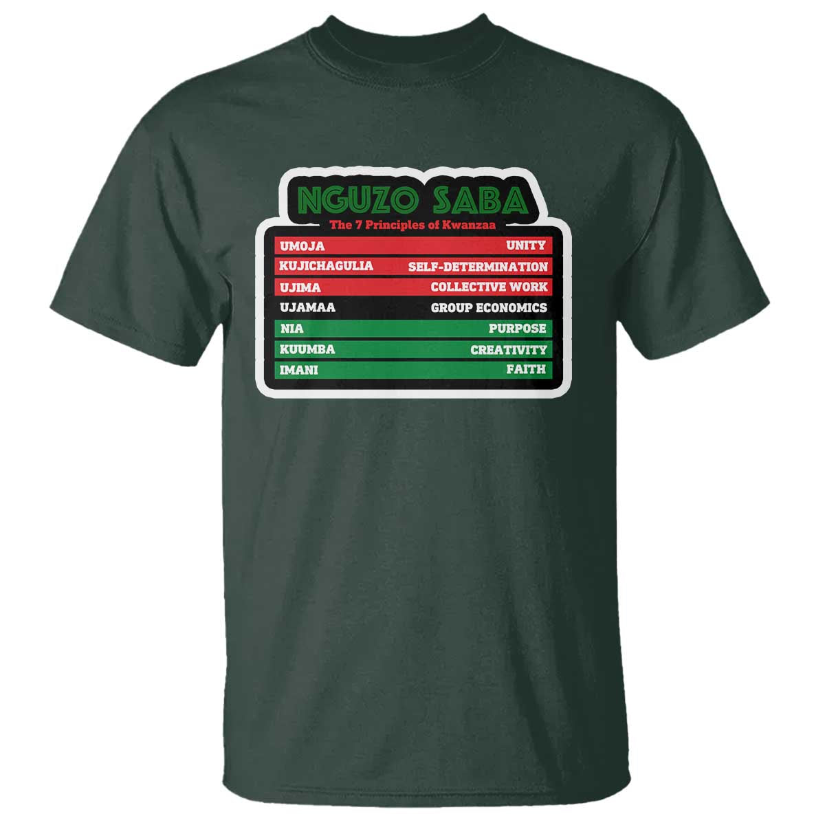 Nguzo Saba The 7 Principles Of Kwanzaa African American T Shirt