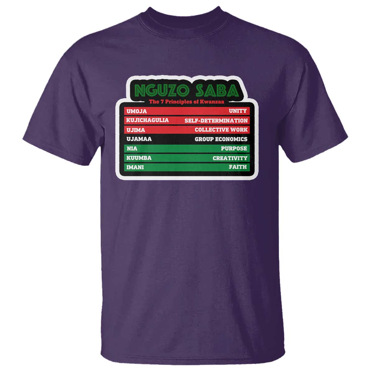 Nguzo Saba The 7 Principles Of Kwanzaa African American T Shirt