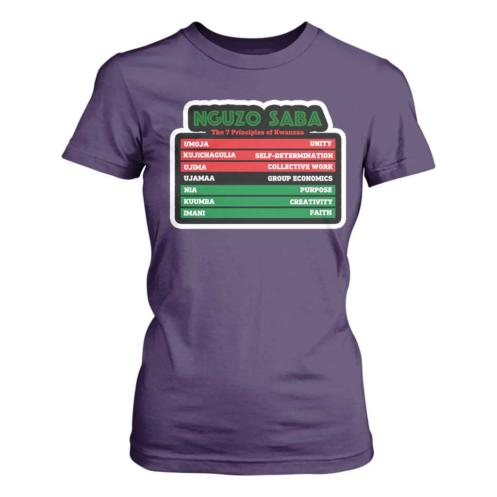 Nguzo Saba The 7 Principles Of Kwanzaa African American T Shirt For Women