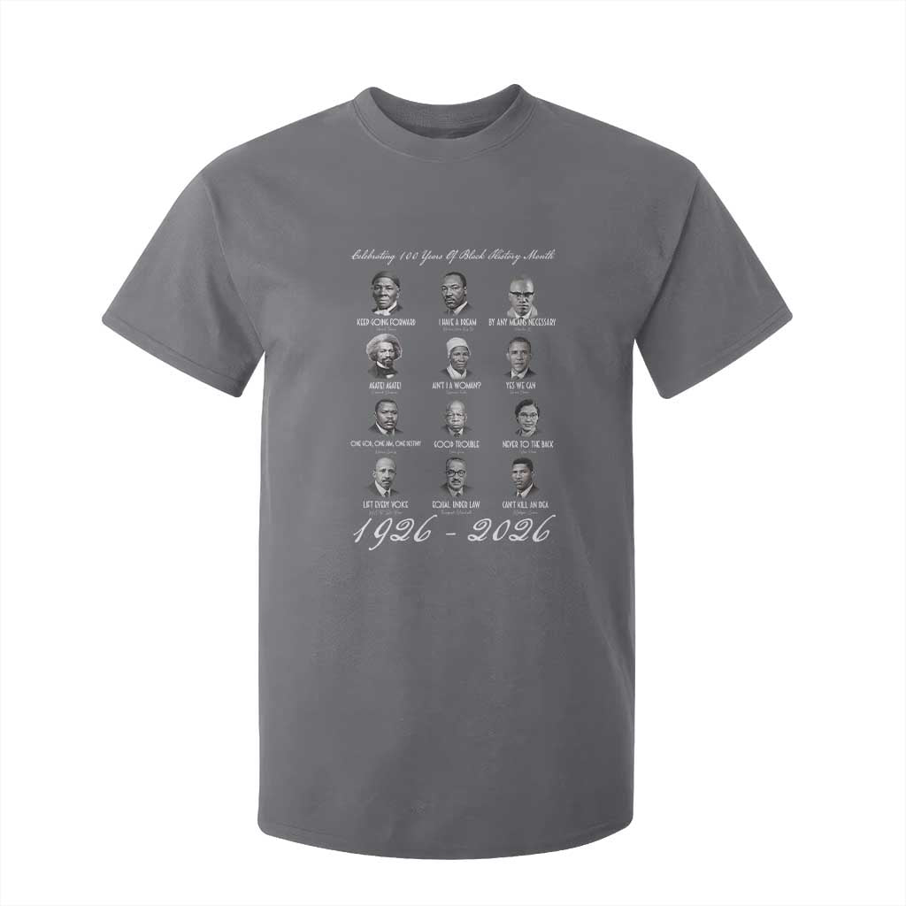 Celebrating 100 Years Of Black History Month 1926 2026 T Shirt For Kid Black Leaders