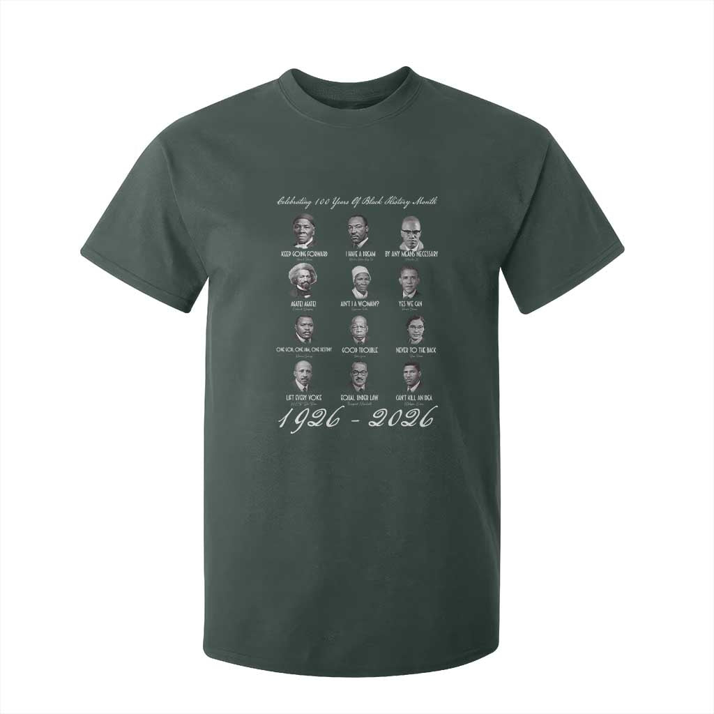 Celebrating 100 Years Of Black History Month 1926 2026 T Shirt For Kid Black Leaders