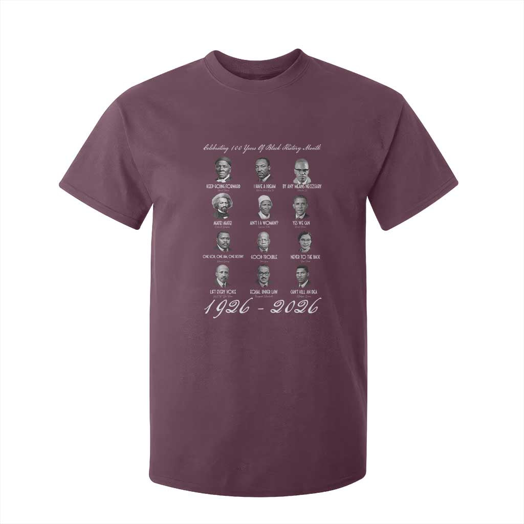 Celebrating 100 Years Of Black History Month 1926 2026 T Shirt For Kid Black Leaders