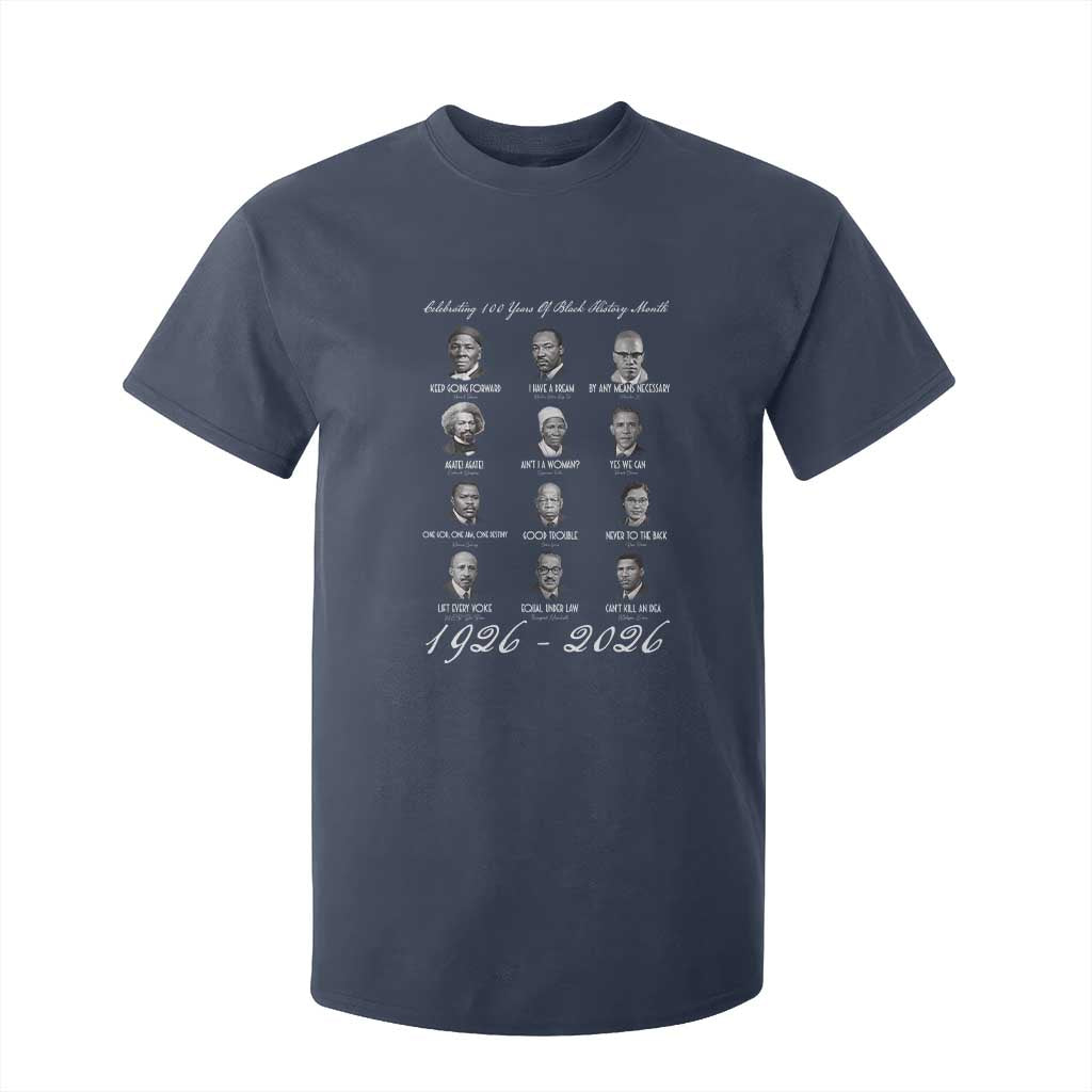 Celebrating 100 Years Of Black History Month 1926 2026 T Shirt For Kid Black Leaders