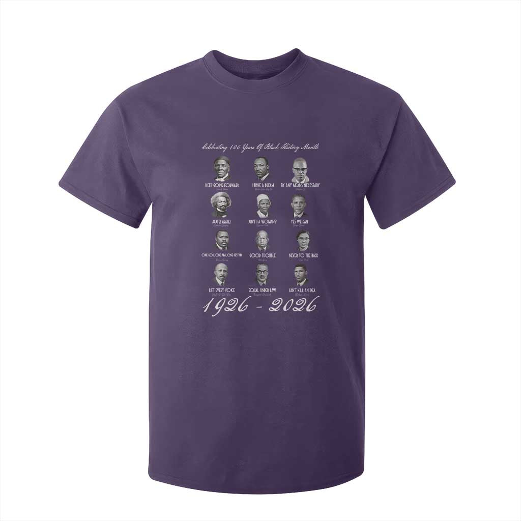 Celebrating 100 Years Of Black History Month 1926 2026 T Shirt For Kid Black Leaders