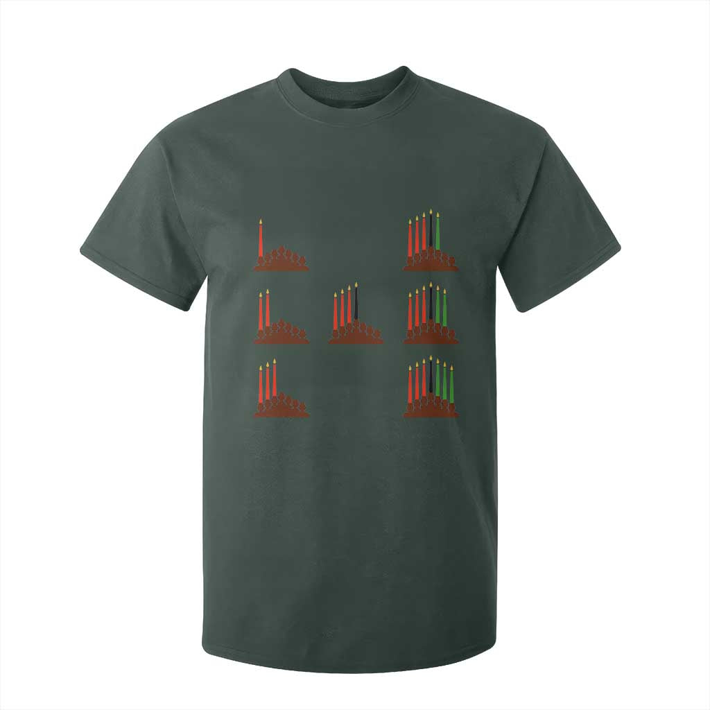 Kwanzaa Kinara Seven Candles African American Holiday T Shirt For Kid - African Pride