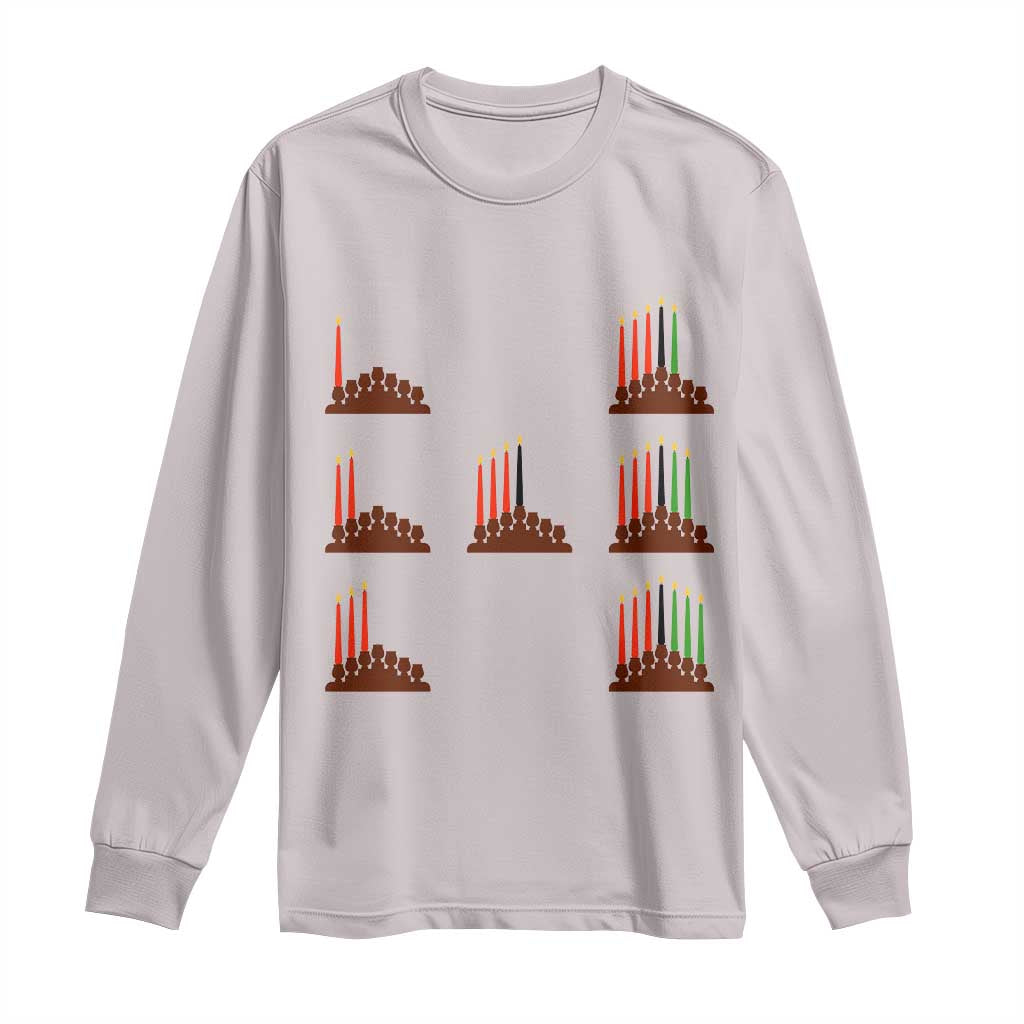 Kwanzaa Kinara Seven Candles African American Holiday Long Sleeve Shirt - African Pride