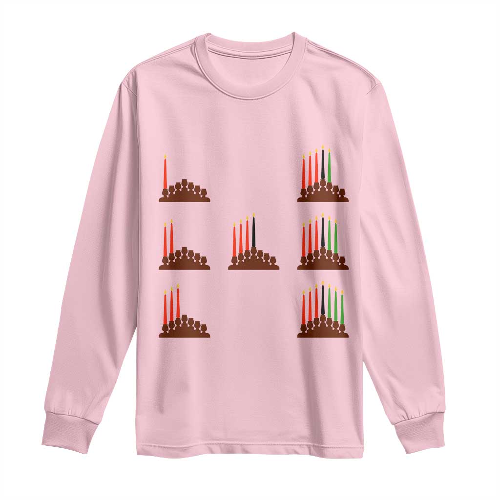 Kwanzaa Kinara Seven Candles African American Holiday Long Sleeve Shirt - African Pride