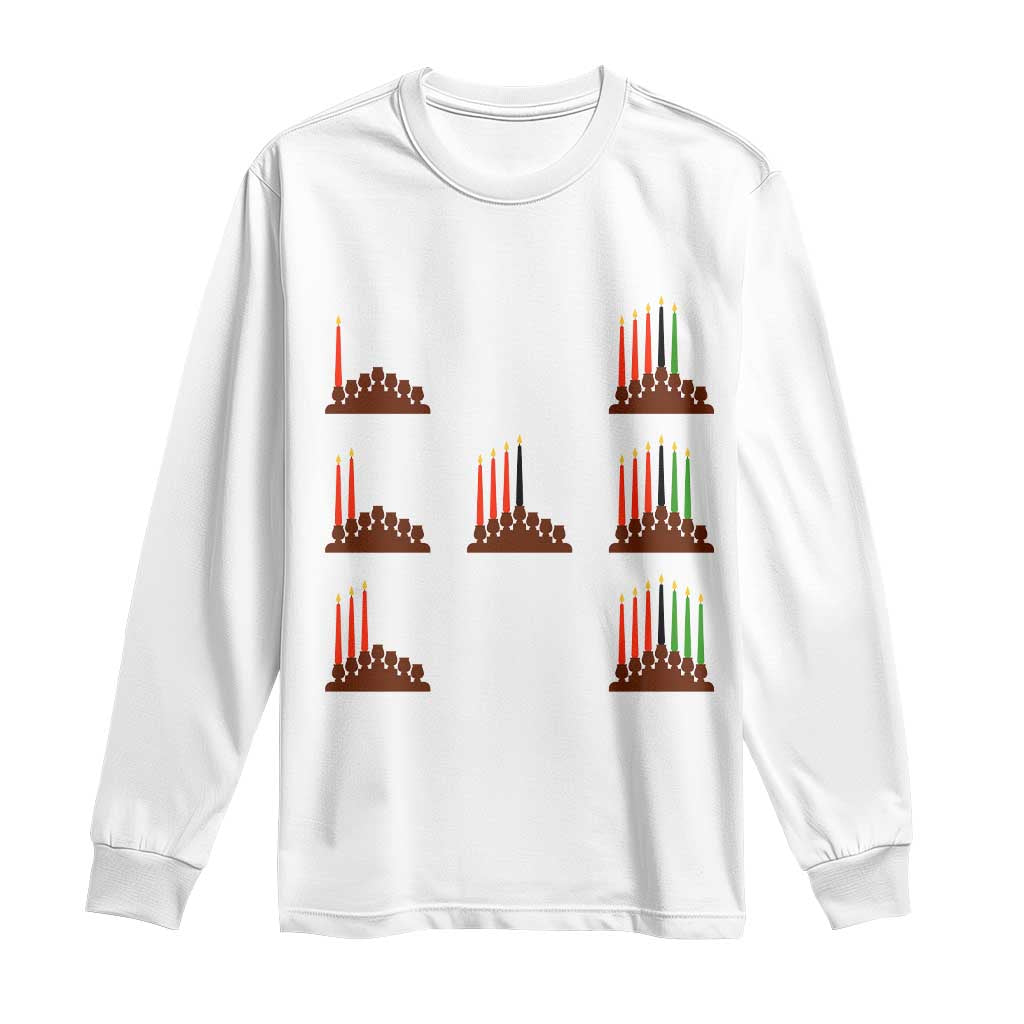 Kwanzaa Kinara Seven Candles African American Holiday Long Sleeve Shirt - African Pride