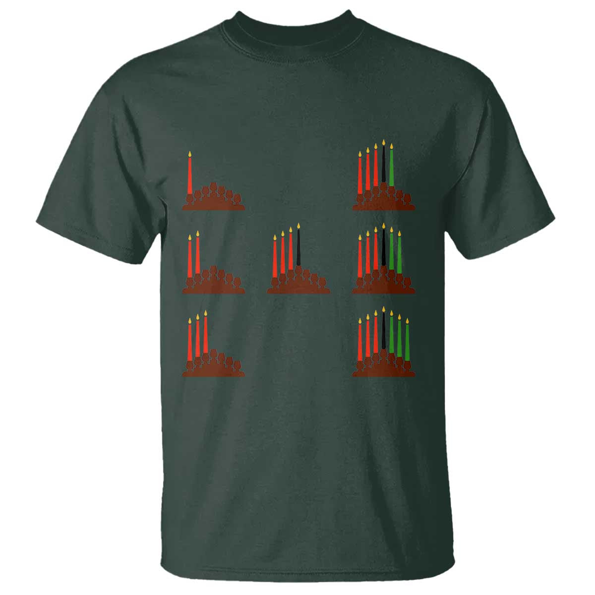 Kwanzaa Kinara Seven Candles African American Holiday T Shirt - African Pride