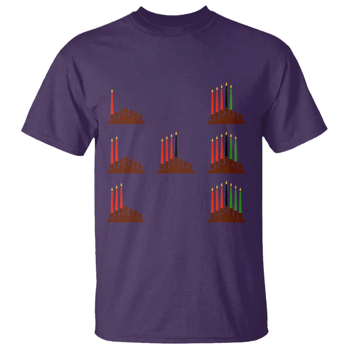 Kwanzaa Kinara Seven Candles African American Holiday T Shirt - African Pride