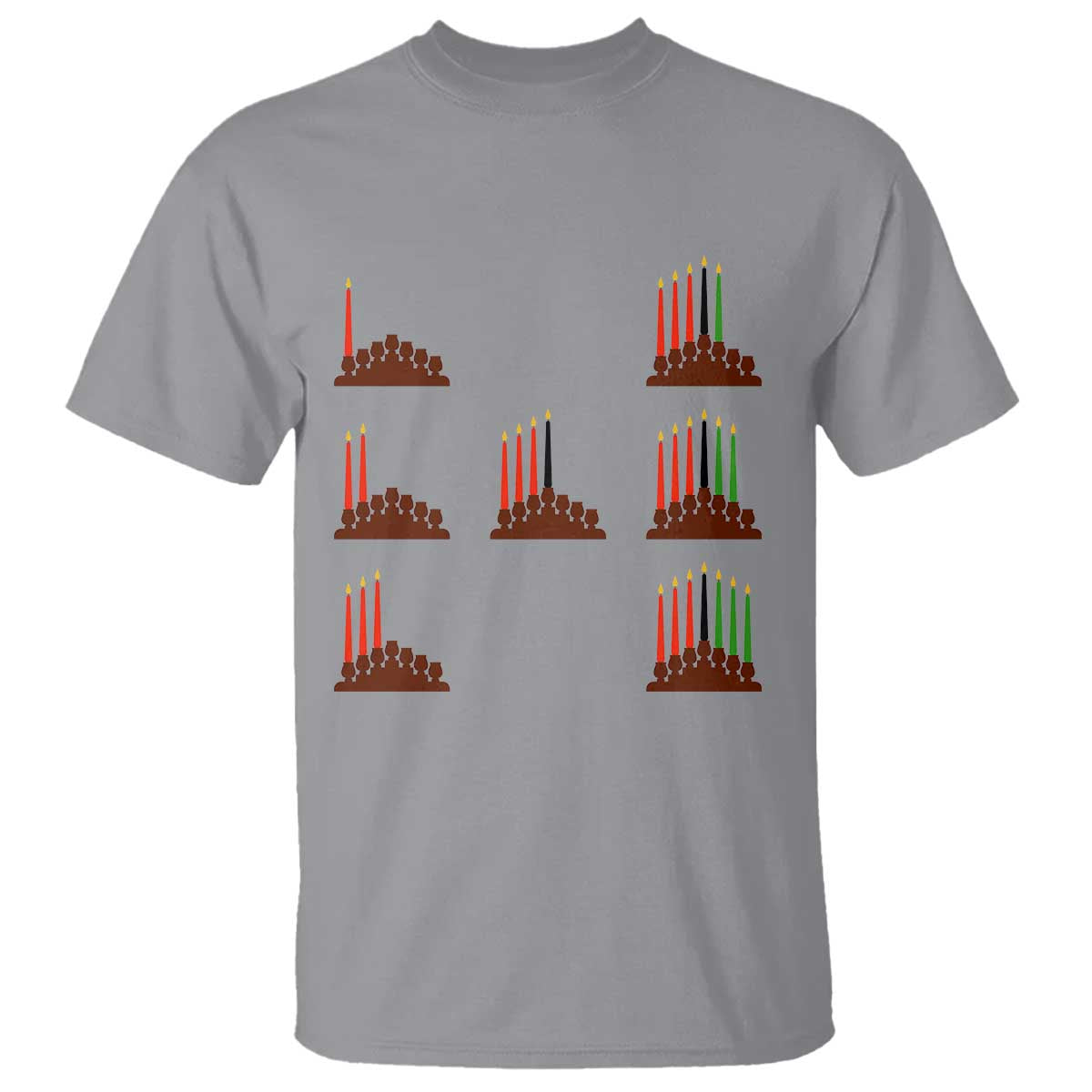 Kwanzaa Kinara Seven Candles African American Holiday T Shirt - African Pride