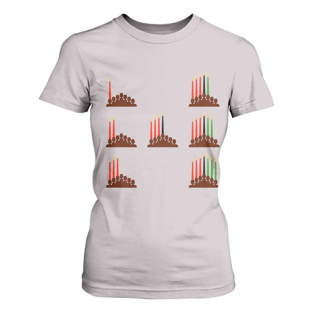Kwanzaa Kinara Seven Candles African American Holiday T Shirt For Women - African Pride