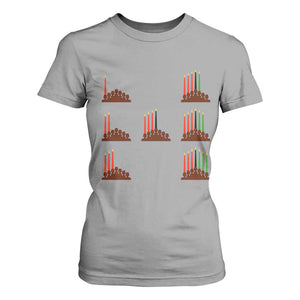 Kwanzaa Kinara Seven Candles African American Holiday T Shirt For Women - African Pride
