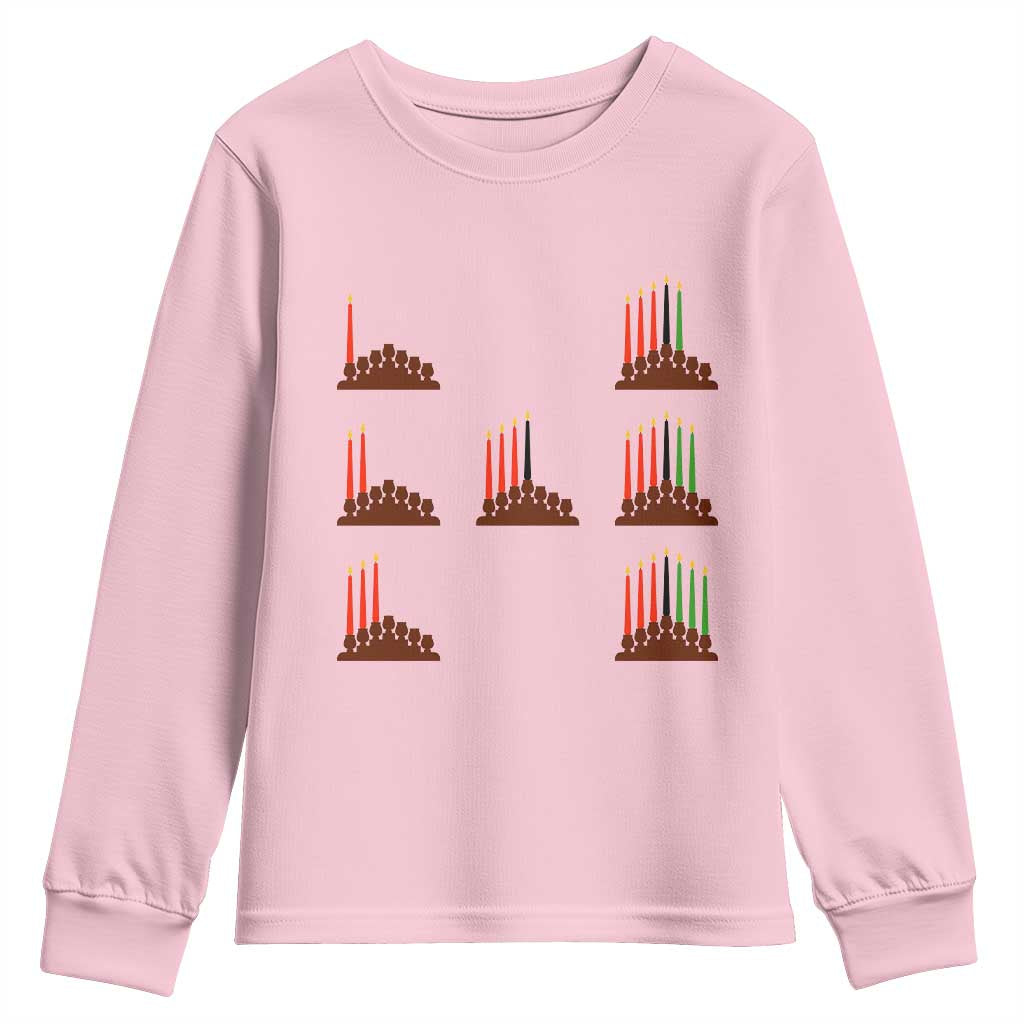 Kwanzaa Kinara Seven Candles African American Holiday Youth Sweatshirt - African Pride