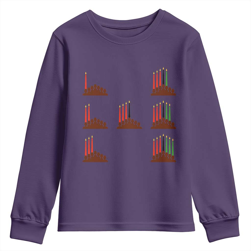 Kwanzaa Kinara Seven Candles African American Holiday Youth Sweatshirt - African Pride