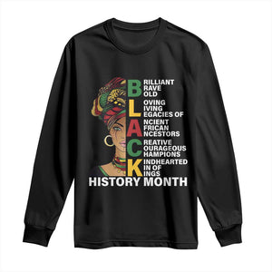 Black History Month Brilliant Brave Bold Long Sleeve Shirt African American Black Pride