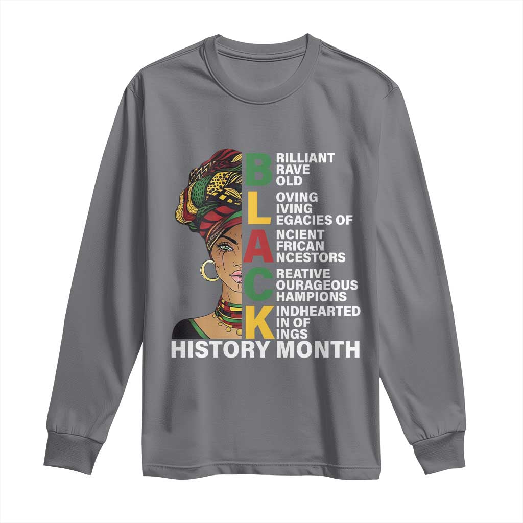 Black History Month Brilliant Brave Bold Long Sleeve Shirt African American Black Pride