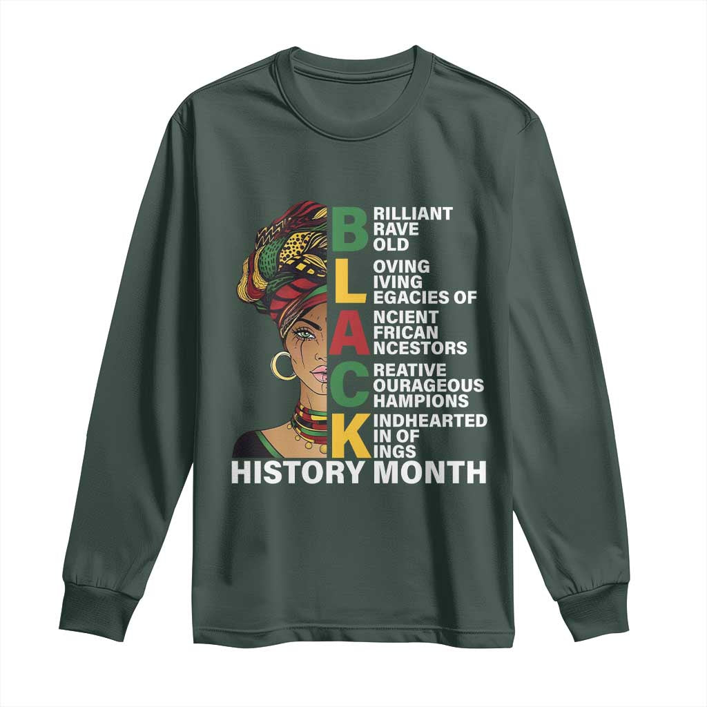 Black History Month Brilliant Brave Bold Long Sleeve Shirt African American Black Pride