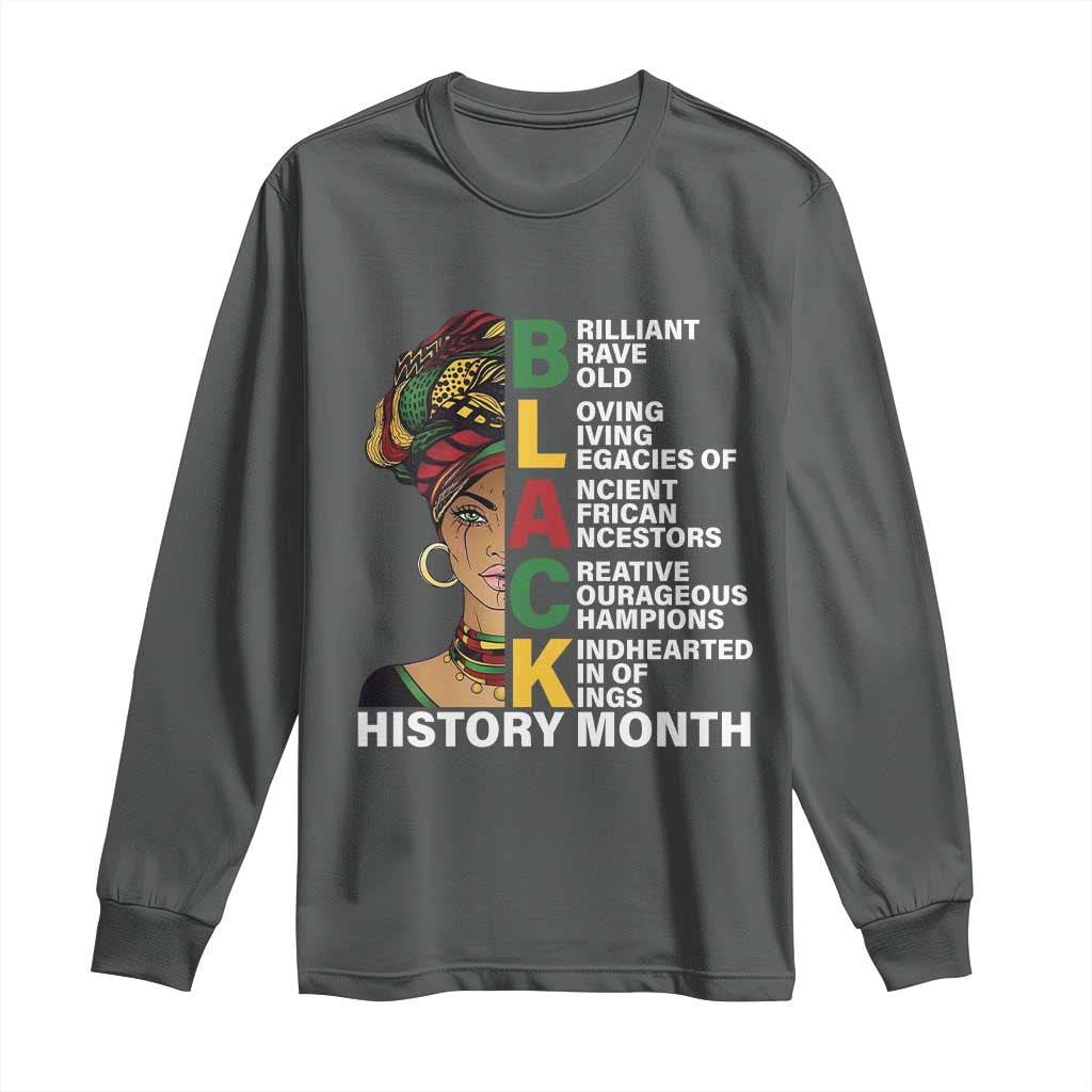 Black History Month Brilliant Brave Bold Long Sleeve Shirt African American Black Pride