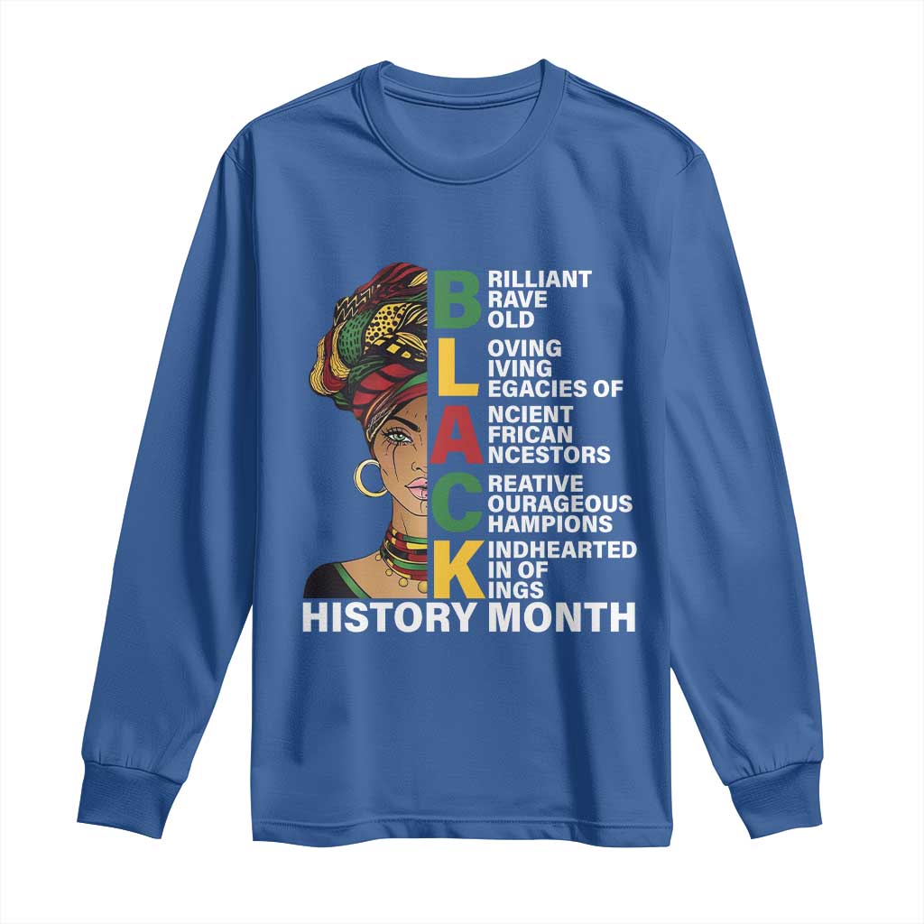 Black History Month Brilliant Brave Bold Long Sleeve Shirt African American Black Pride
