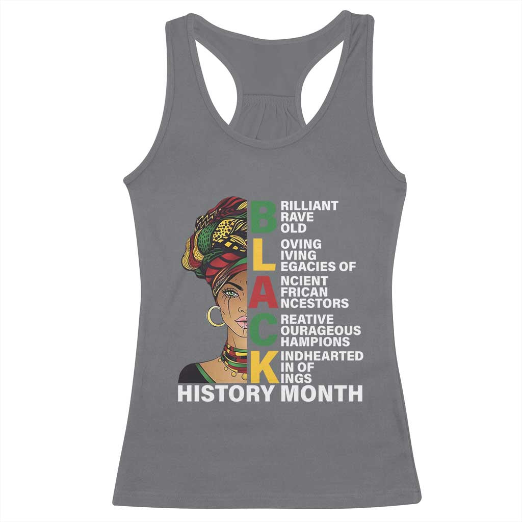 Black History Month Brilliant Brave Bold Racerback Tank Top African American Black Pride