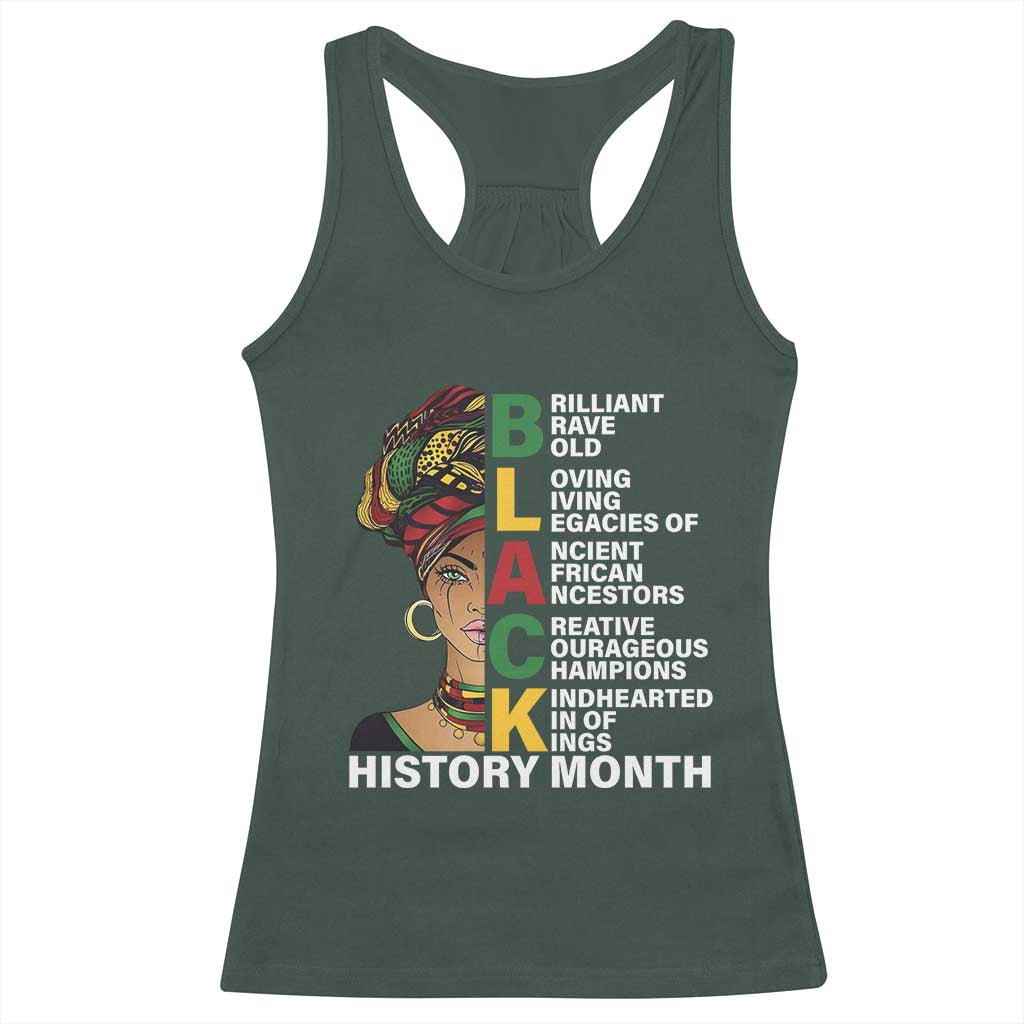 Black History Month Brilliant Brave Bold Racerback Tank Top African American Black Pride