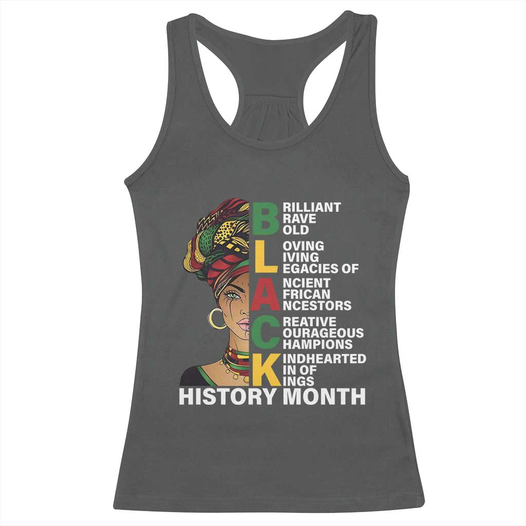Black History Month Brilliant Brave Bold Racerback Tank Top African American Black Pride